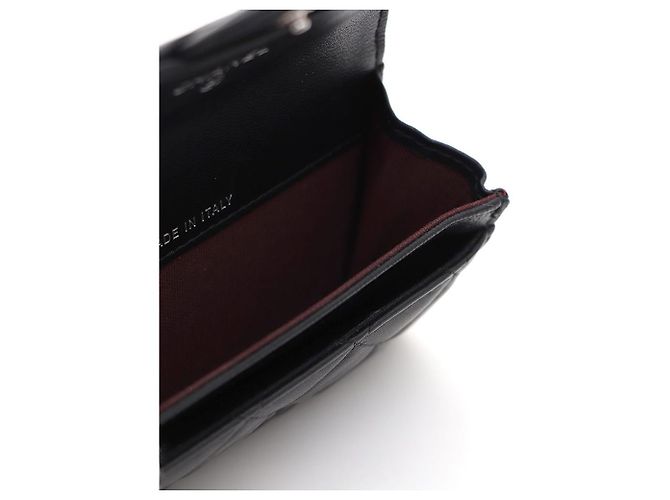 Chanel Portacarte Classic CC in agnello nero e argento - vista 6