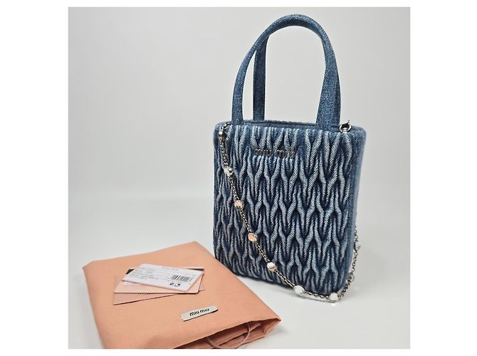 Borsa Tote Matreuse Logo Denim Chain di Miu Miu Multicolore - vista 2