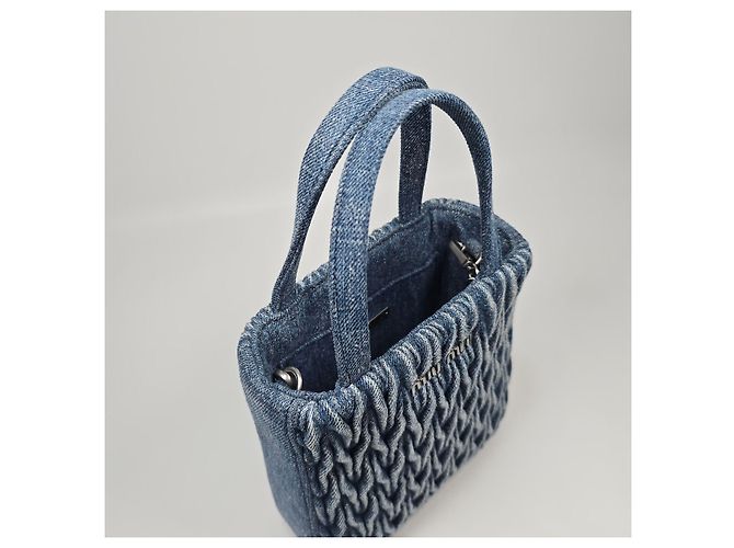 Borsa Tote Matreuse Logo Denim Chain di Miu Miu Multicolore - vista 9