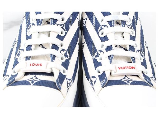 Louis Vuitton Sneakers Monogram Stella Navy Blu - vista 7