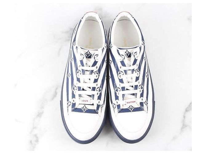 Louis Vuitton Sneakers Monogram Stella Navy Blu - vista 8