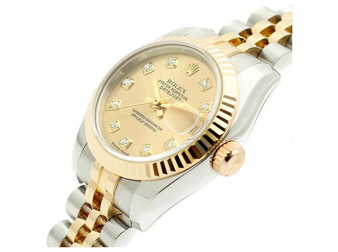 Rolex Datejust Damen Combi Uhr mit Original Diamanten Garantie Golden - Ansicht 10