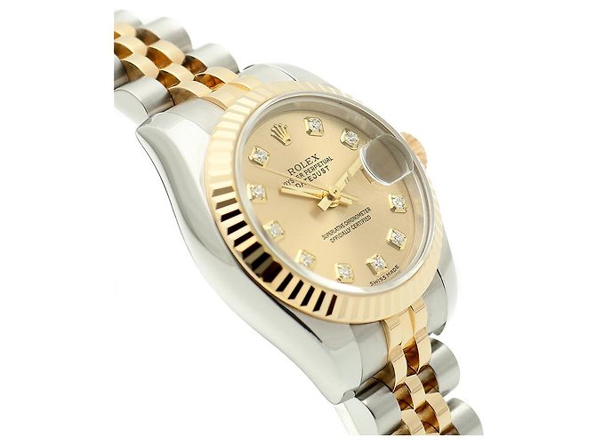 Rolex Datejust Damen Combi Uhr mit Original Diamanten Garantie Golden - Ansicht 11