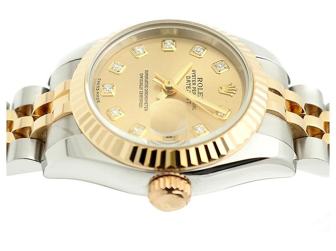 Rolex Datejust Damen Combi Uhr mit Original Diamanten Garantie Golden - Ansicht 12