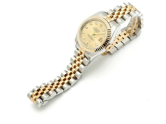 Rolex Datejust Damen Combi Uhr mit Original Diamanten Garantie Golden - Ansicht 14