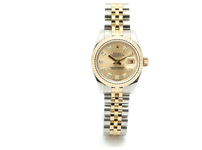 Rolex Datejust Damen Combi Uhr mit Original Diamanten Garantie Golden - Ansicht 16