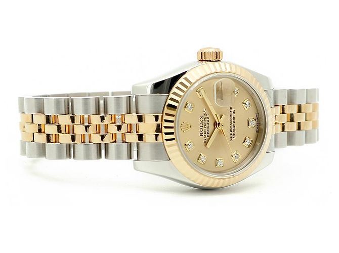 Rolex Datejust Damen Combi Uhr mit Original Diamanten Garantie Golden - Ansicht 19