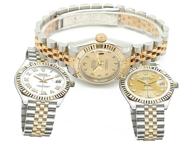 Rolex Datejust Damen Combi Uhr mit Original Diamanten Garantie Golden - Ansicht 22