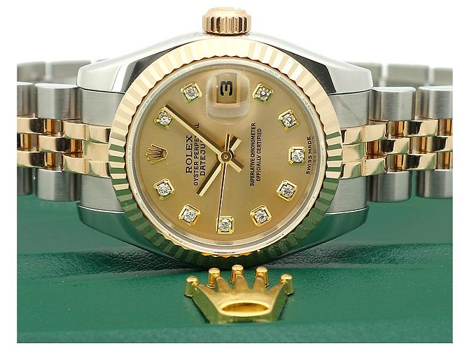 Rolex Datejust Damen Combi Uhr mit Original Diamanten Garantie Golden - Ansicht 23