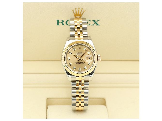 Rolex Datejust Damen Combi Uhr mit Original Diamanten Garantie Golden - Ansicht 3