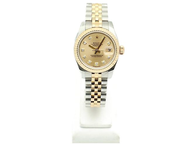 Rolex Datejust Damen Combi Uhr mit Original Diamanten Garantie Golden - Ansicht 4