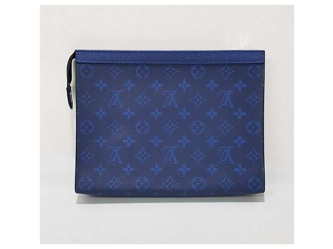Louis Vuitton Pochette Voyage MM Clutch Blu - vista 4
