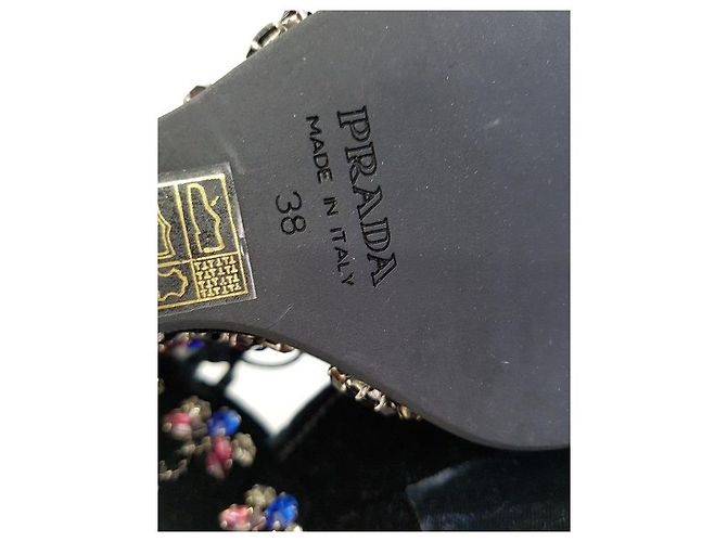 Prada Scarpa con zeppa in velluto e cristalli Multicolore - vista 5