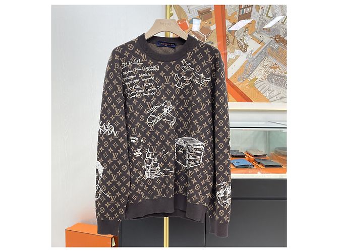 Louis Vuitton Crewneck aus Wolle mit Monogramm-Stickerei Schwarz - Ansicht 2