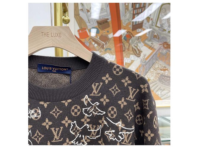 Louis Vuitton Crewneck aus Wolle mit Monogramm-Stickerei Schwarz - Ansicht 3
