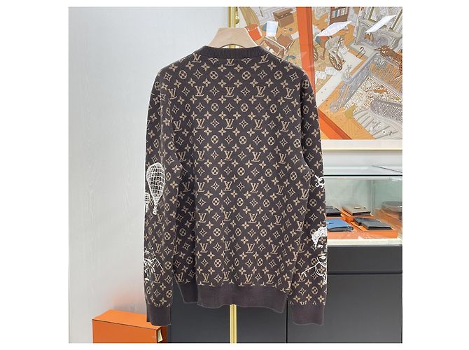 Louis Vuitton Crewneck aus Wolle mit Monogramm-Stickerei Schwarz - Ansicht 4