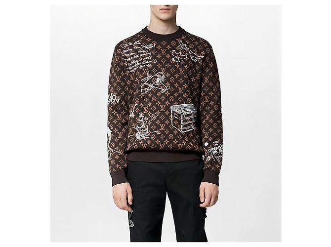 Louis Vuitton Crewneck aus Wolle mit Monogramm-Stickerei Schwarz - Ansicht 9
