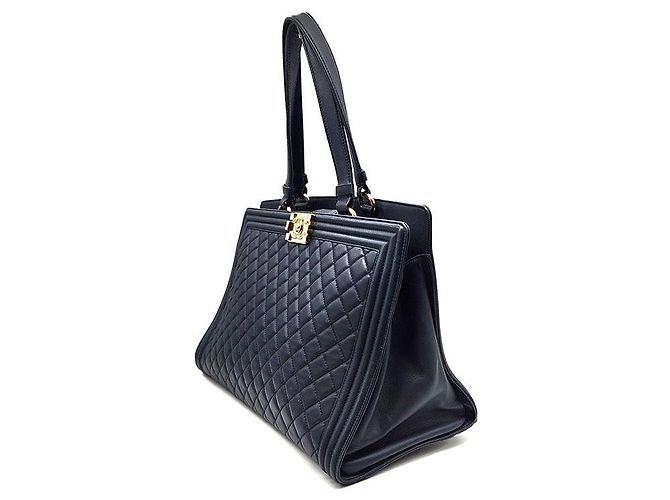 Chanel Borsa Tote Boy in agnello Nero - vista 2