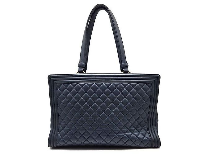 Chanel Borsa Tote Boy in agnello Nero - vista 3