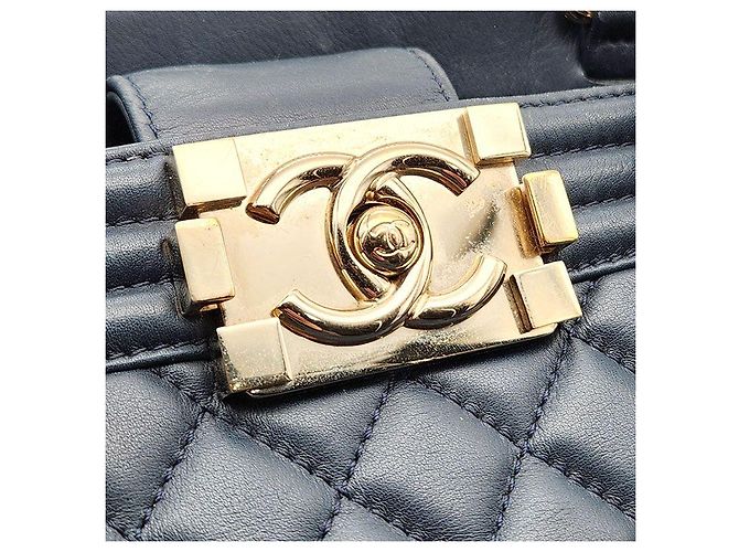 Chanel Borsa Tote Boy in agnello Nero - vista 8