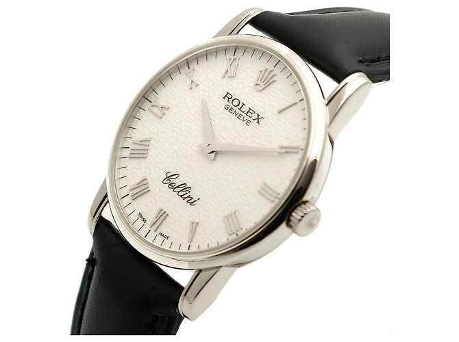 Rolex Relógio Cellini Ivory Computer Dial Ouro Branco Manual Couro Conjunto Completo Certificado Caixa - vista 11