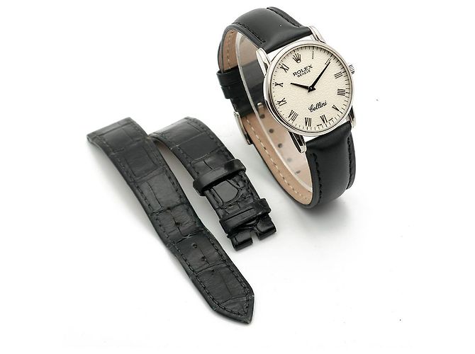 Rolex Relógio Cellini Ivory Computer Dial Ouro Branco Manual Couro Conjunto Completo Certificado Caixa - vista 15