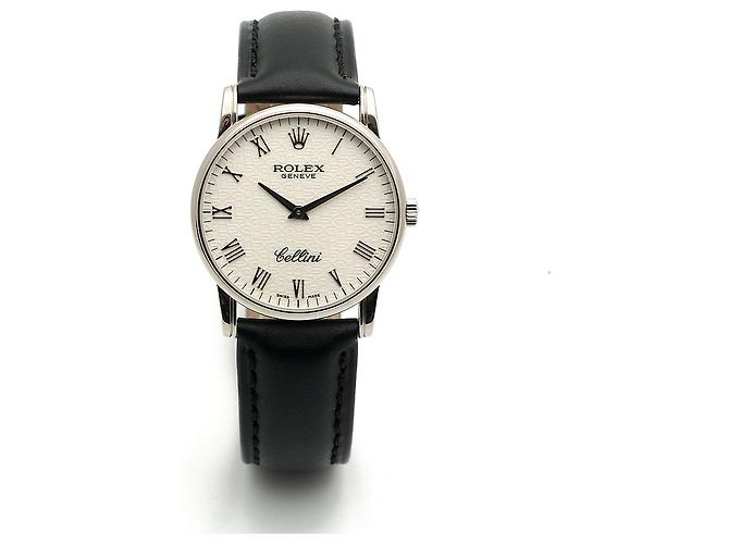 Rolex Relógio Cellini Ivory Computer Dial Ouro Branco Manual Couro Conjunto Completo Certificado Caixa - vista 16