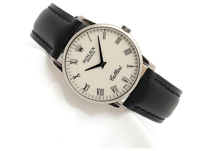 Rolex Relógio Cellini Ivory Computer Dial Ouro Branco Manual Couro Conjunto Completo Certificado Caixa - vista 21