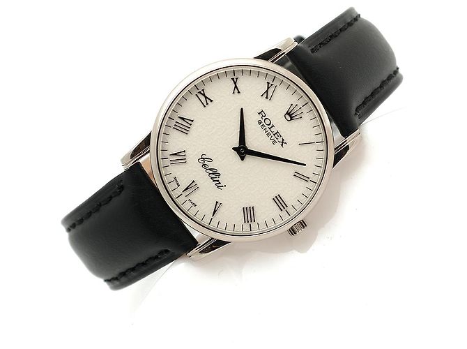 Rolex Relógio Cellini Ivory Computer Dial Ouro Branco Manual Couro Conjunto Completo Certificado Caixa - vista 22