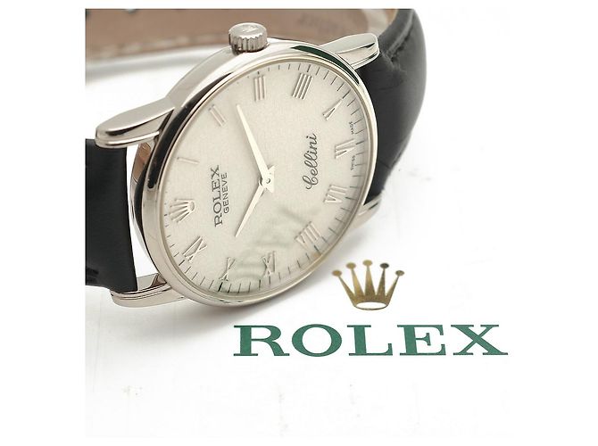 Rolex Relógio Cellini Ivory Computer Dial Ouro Branco Manual Couro Conjunto Completo Certificado Caixa - vista 23