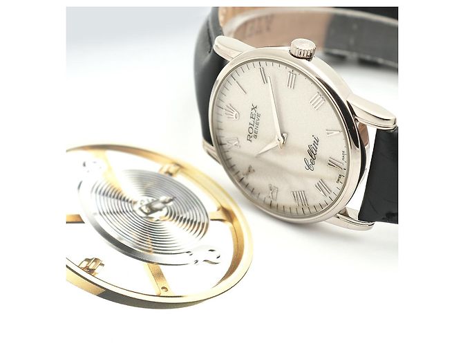 Rolex Relógio Cellini Ivory Computer Dial Ouro Branco Manual Couro Conjunto Completo Certificado Caixa - vista 24