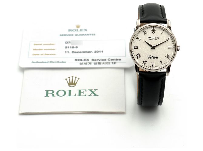 Rolex Relógio Cellini Ivory Computer Dial Ouro Branco Manual Couro Conjunto Completo Certificado Caixa - vista 3