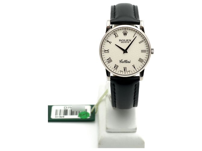 Rolex Relógio Cellini Ivory Computer Dial Ouro Branco Manual Couro Conjunto Completo Certificado Caixa - vista 4