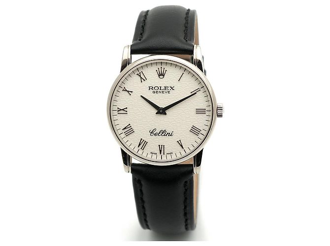 Rolex Relógio Cellini Ivory Computer Dial Ouro Branco Manual Couro Conjunto Completo Certificado Caixa - vista 9