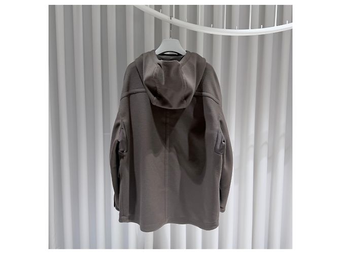 Hermès Giacca con cappuccio e zip in nylon Khaki Brown Marrone - vista 5