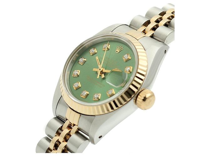 Rolex Datejust Combo Damenuhr Hellgrün After Diamond - Ansicht 10
