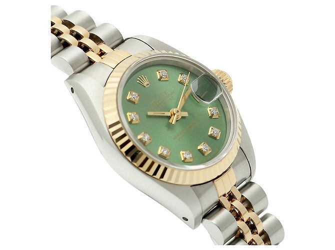 Rolex Datejust Combo Damenuhr Hellgrün After Diamond - Ansicht 11