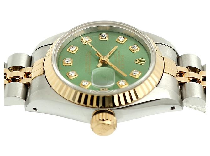 Rolex Datejust Combo Damenuhr Hellgrün After Diamond - Ansicht 12