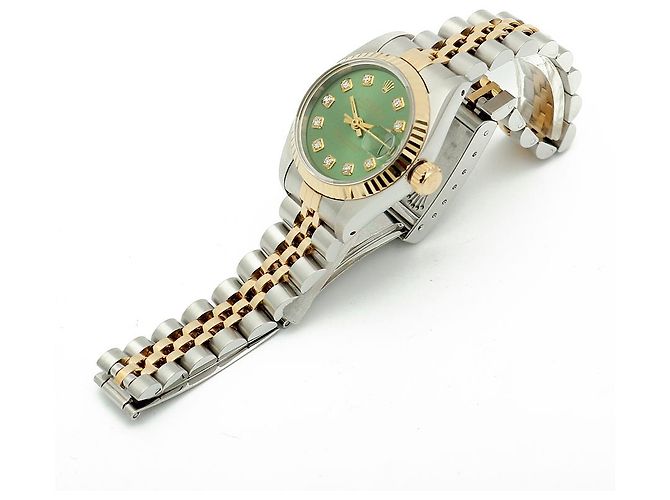 Rolex Datejust Combo Damenuhr Hellgrün After Diamond - Ansicht 14