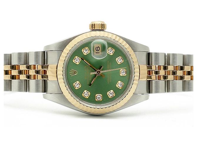 Rolex Datejust Combo Damenuhr Hellgrün After Diamond - Ansicht 18