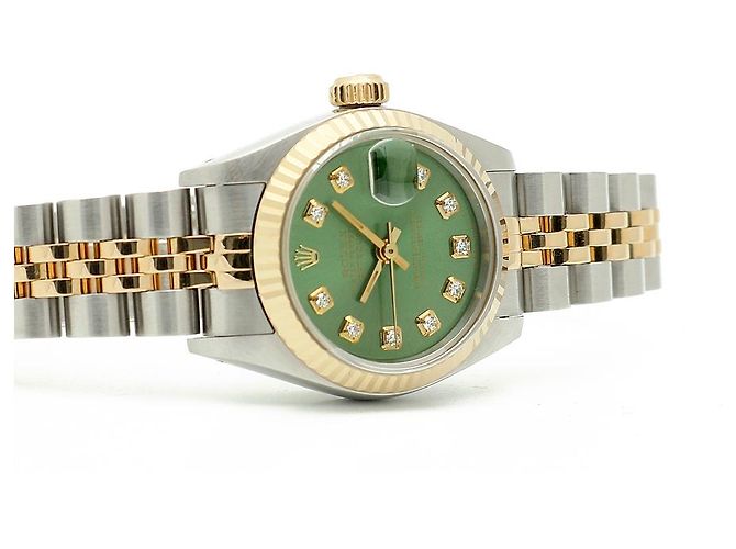 Rolex Datejust Combo Damenuhr Hellgrün After Diamond - Ansicht 19