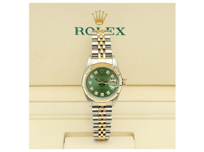 Rolex Datejust Combo Damenuhr Hellgrün After Diamond - Ansicht 2