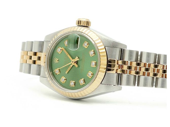 Rolex Datejust Combo Damenuhr Hellgrün After Diamond - Ansicht 20