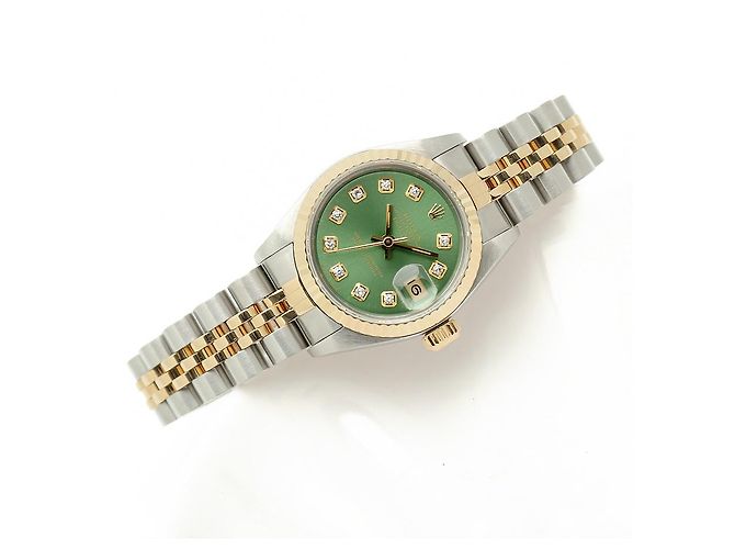 Rolex Datejust Combo Damenuhr Hellgrün After Diamond - Ansicht 22