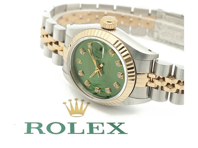 Rolex Datejust Combo Damenuhr Hellgrün After Diamond - Ansicht 23