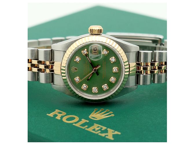 Rolex Datejust Combo Damenuhr Hellgrün After Diamond - Ansicht 24