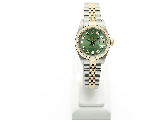 Rolex Datejust Combo Damenuhr Hellgrün After Diamond - Ansicht 3