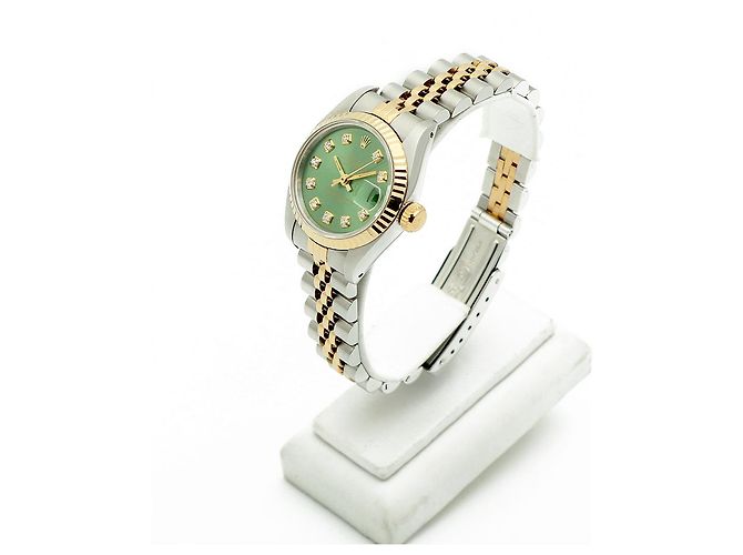 Rolex Datejust Combo Damenuhr Hellgrün After Diamond - Ansicht 4