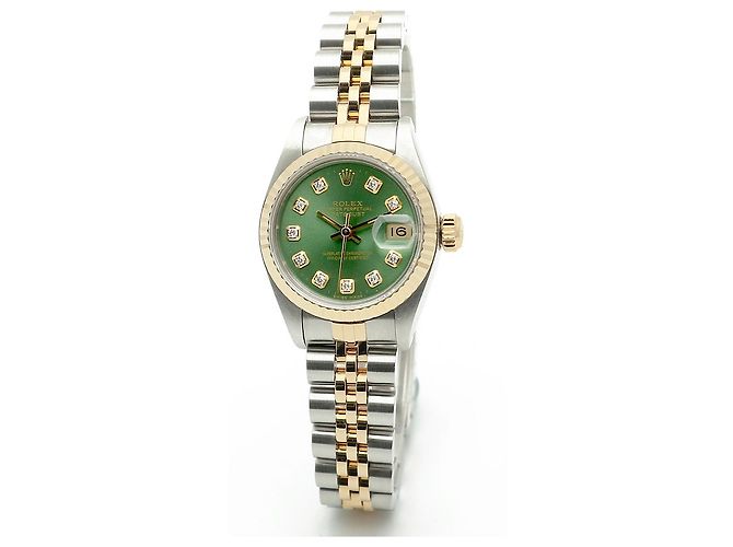 Rolex Datejust Combo Damenuhr Hellgrün After Diamond - Ansicht 8