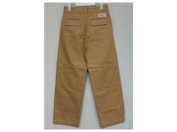 Gucci Pantaloni GG Supreme con inserto al ginocchio goffrato Marrone - vista 2